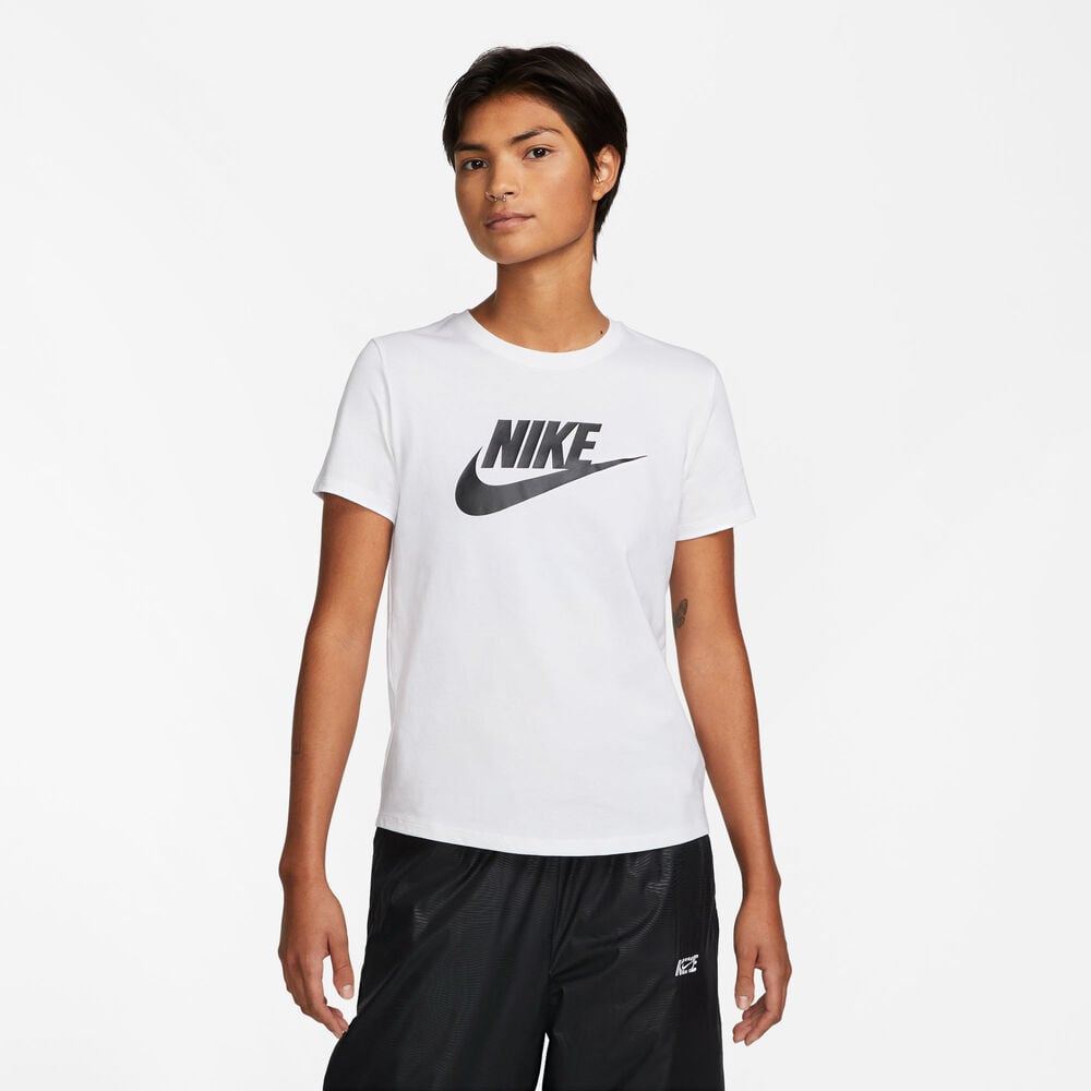 Nike New Sportswear Essential Icon Futura T-Shirt Damen in weiß, Größe: L