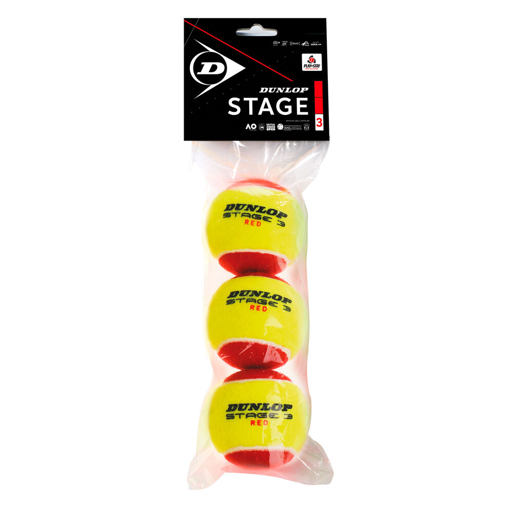 Dunlop Mini Tennis (Stage 3) Red 3er Beutel