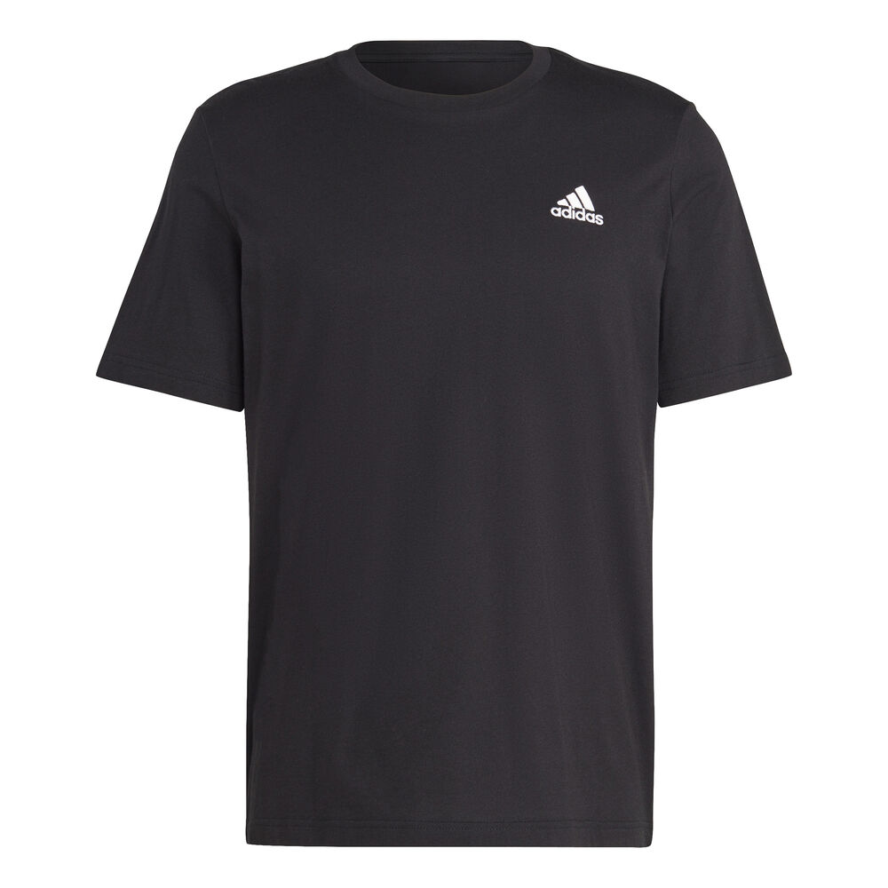 adidas Essentials Single Jersey Embroidered Small Logo T-Shirt Herren in schwarz, Größe: M