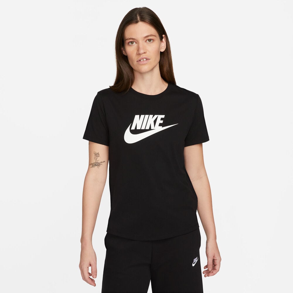 Nike New Sportswear Essential Icon Futura T-Shirt Damen in schwarz, Größe: M