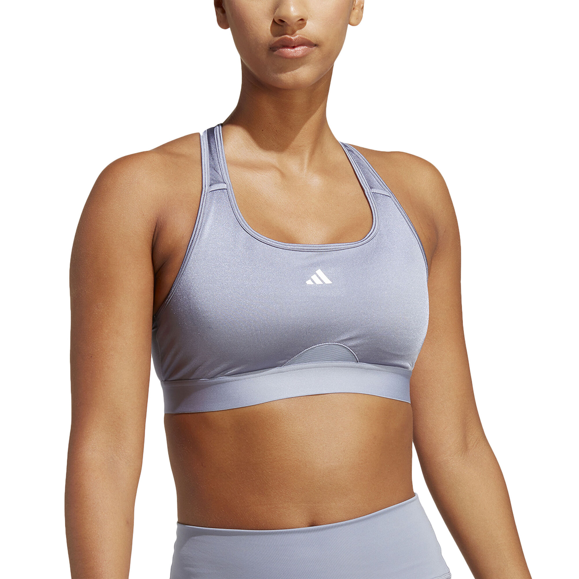 adidas PowerReact Training Damen Sport-BH kaufen Medium-Support Bra online Silber DE Tennis Point 