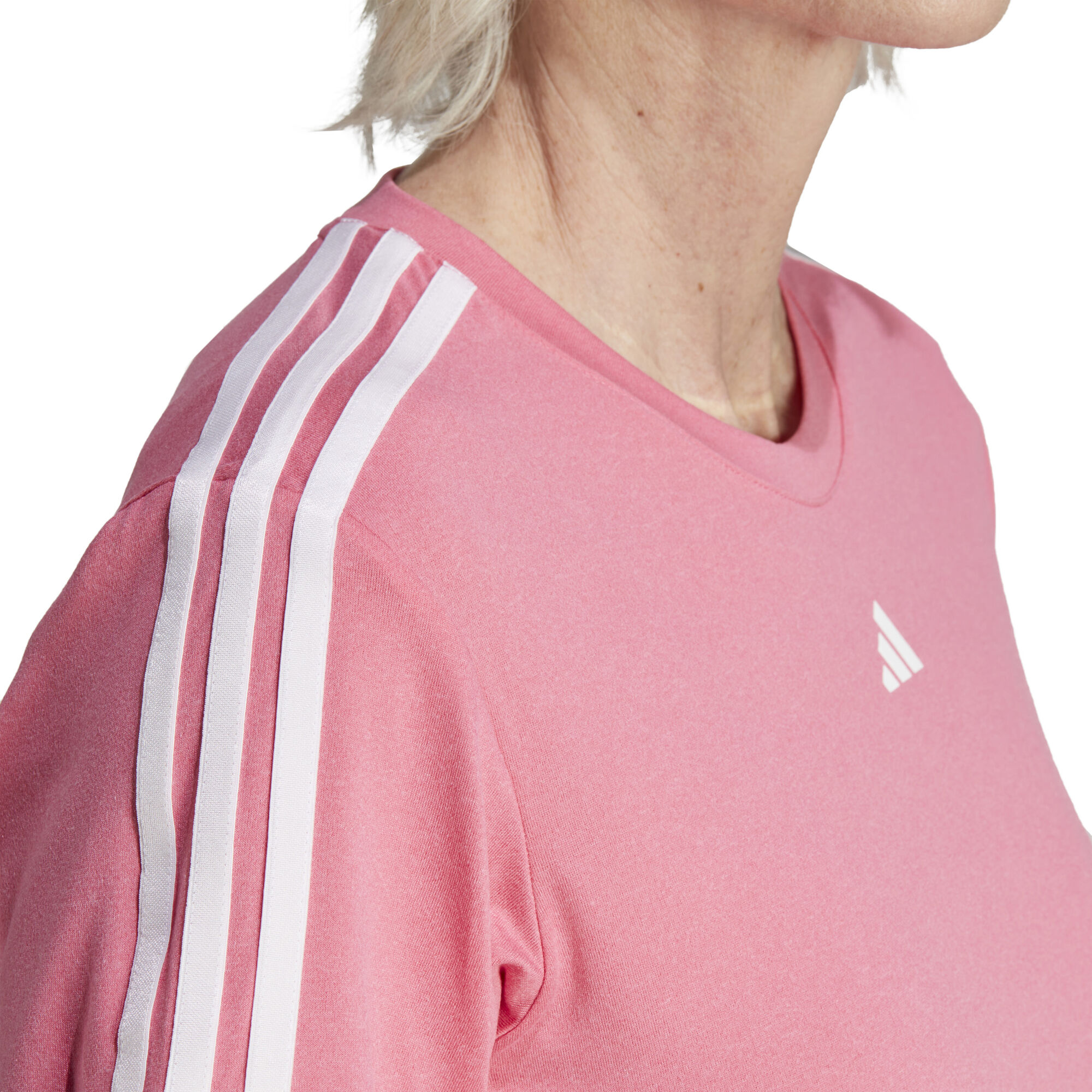 adidas Training Essential 3 Damen Weiß Pink, DE | kaufen Stripes Point T-Shirt online Tennis
