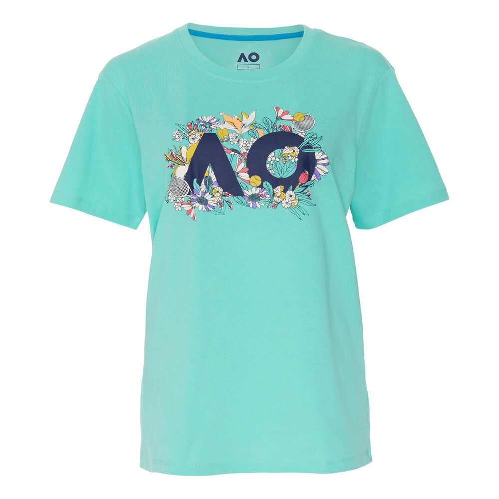 Australian Open AO Floral Logo T-Shirt Damen in türkis, Größe: L
