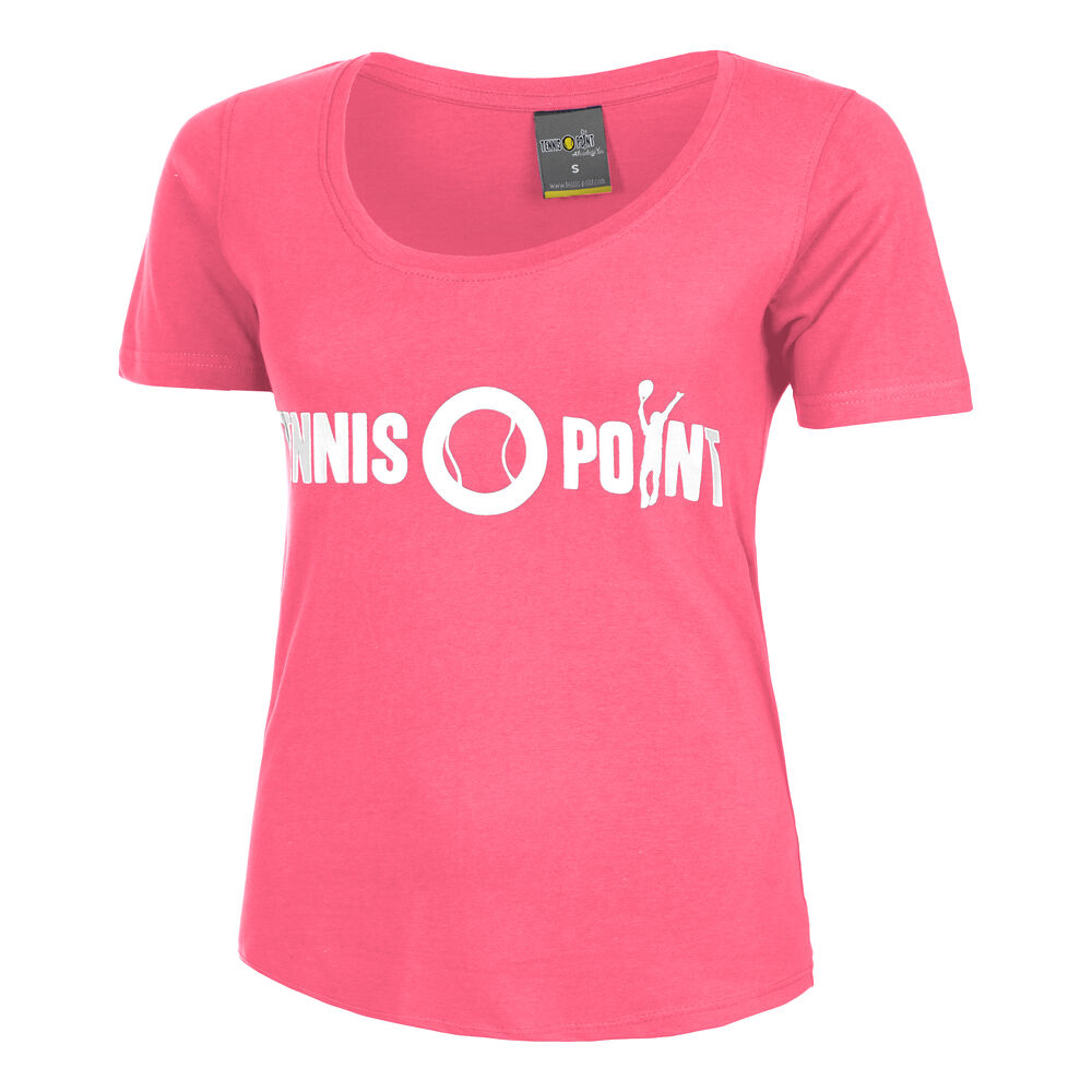 Tennis-Point Basic Cotton T-Shirt Damen in pink, Größe: S