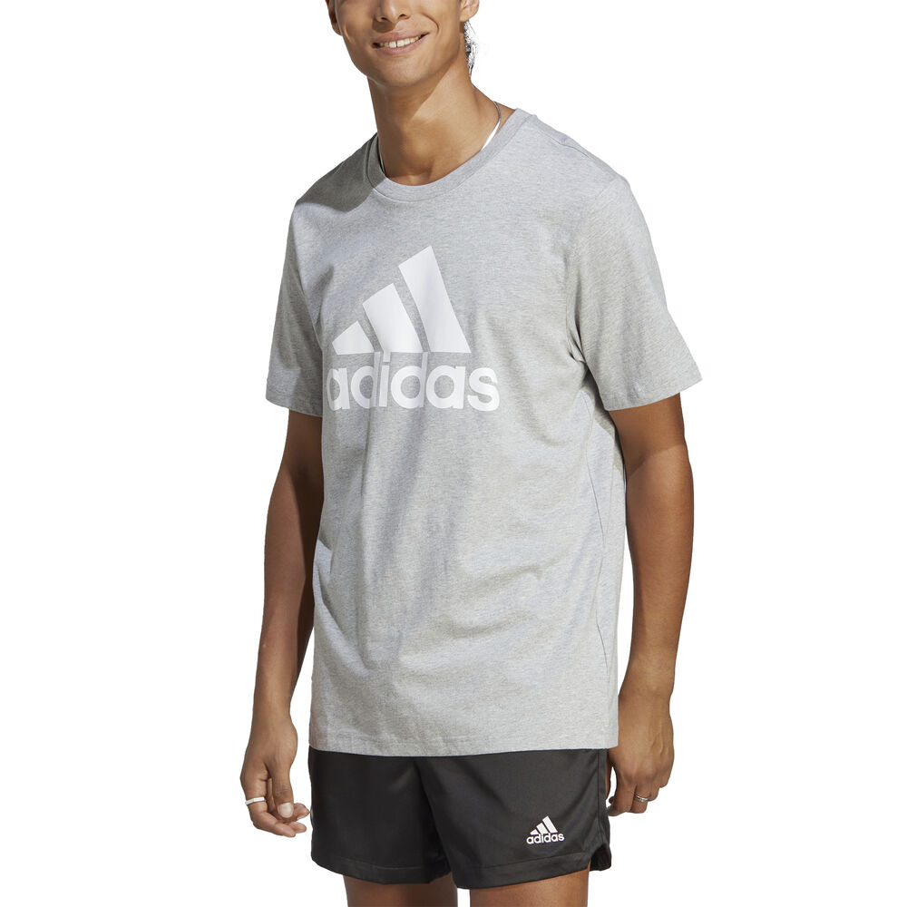 adidas Essentials Single Jersey Big Logo T-Shirt Herren in hellgrau, Größe: M