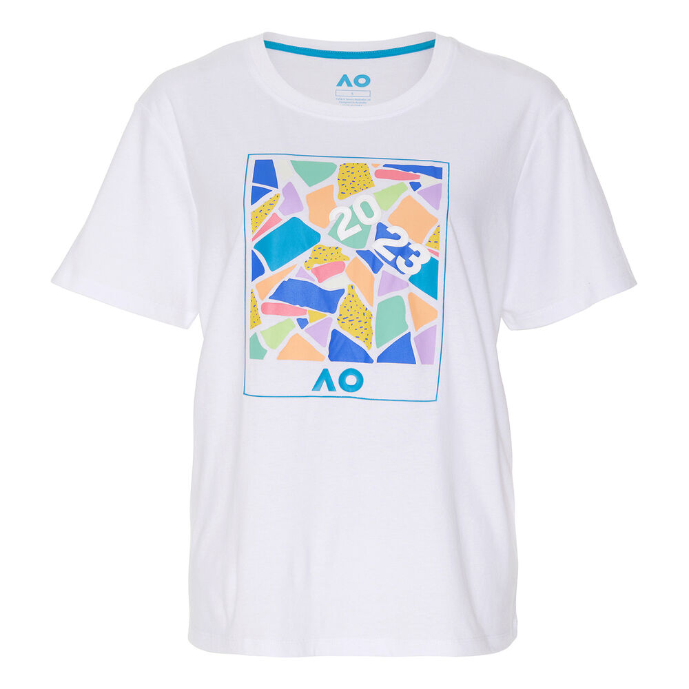 Australian Open AO Dated Mosaic T-Shirt Damen in weiß, Größe: L