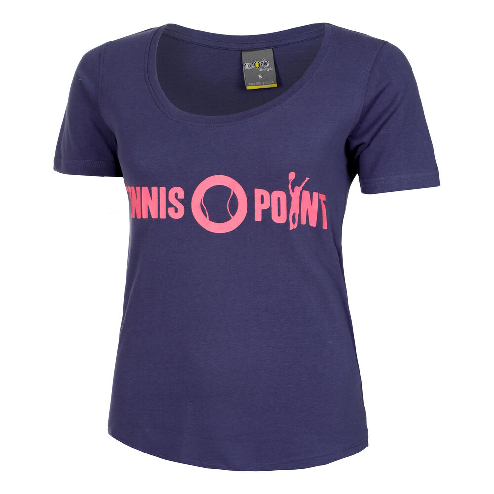 Tennis-Point Basic Cotton T-Shirt Damen in dunkelblau