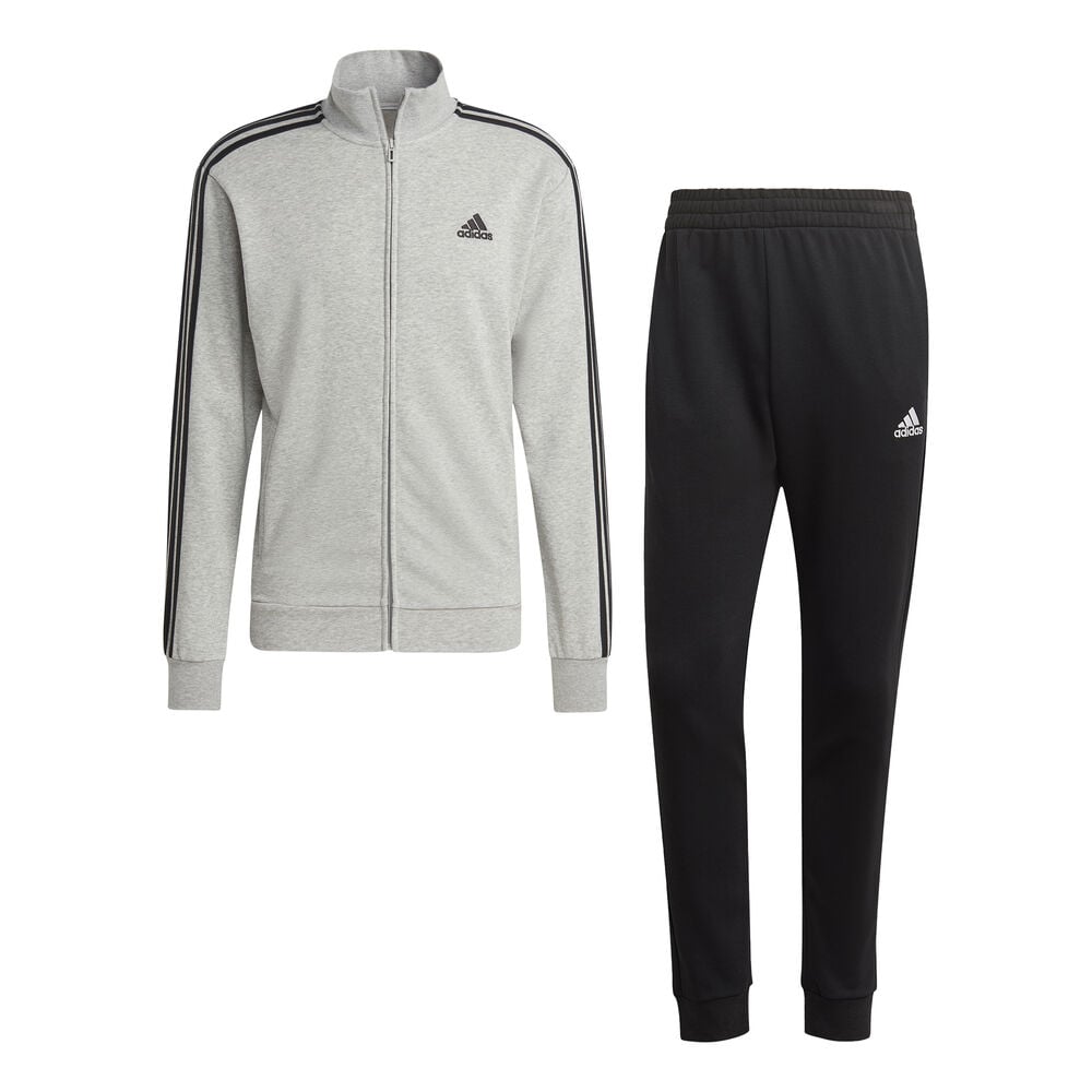 adidas Sportswear Basic 3-Stripes French Terry Trainingsanzug Herren in grau, Größe: XXL