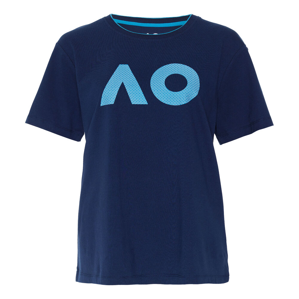 Australian Open AO Stack Print Core Logo T-Shirt Damen in dunkelblau, Größe: M