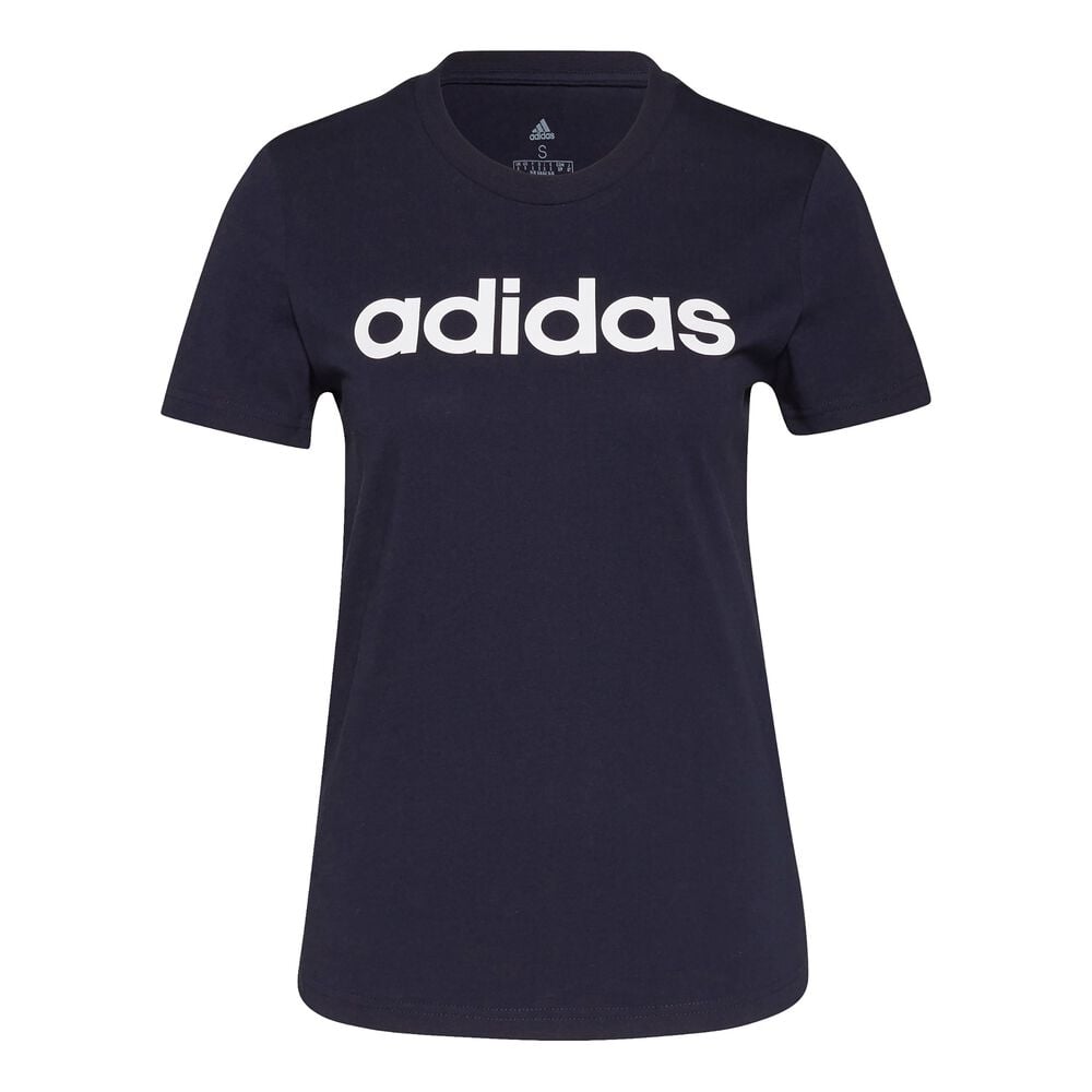 adidas Linear T-Shirt Damen in dunkelblau, Größe: S