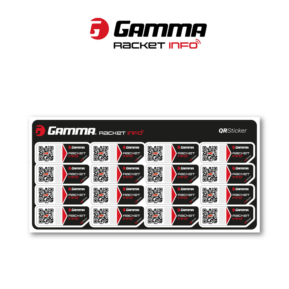 Gamma Racket Info Internationale Version Besaitungsaufkleber 16er Pack (2022) - Größe L
