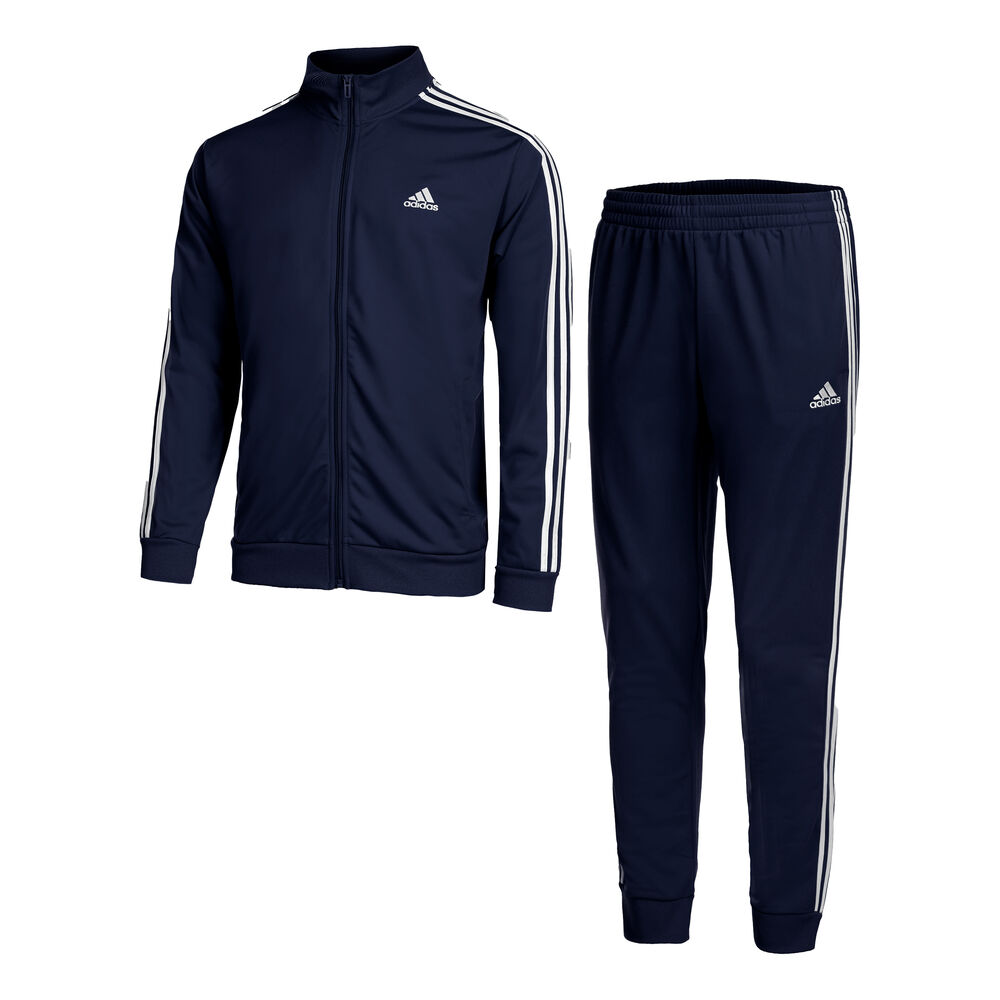 adidas Sportswear Basic 3-Stripes Tricot Trainingsanzug Herren in dunkelblau, Größe: S