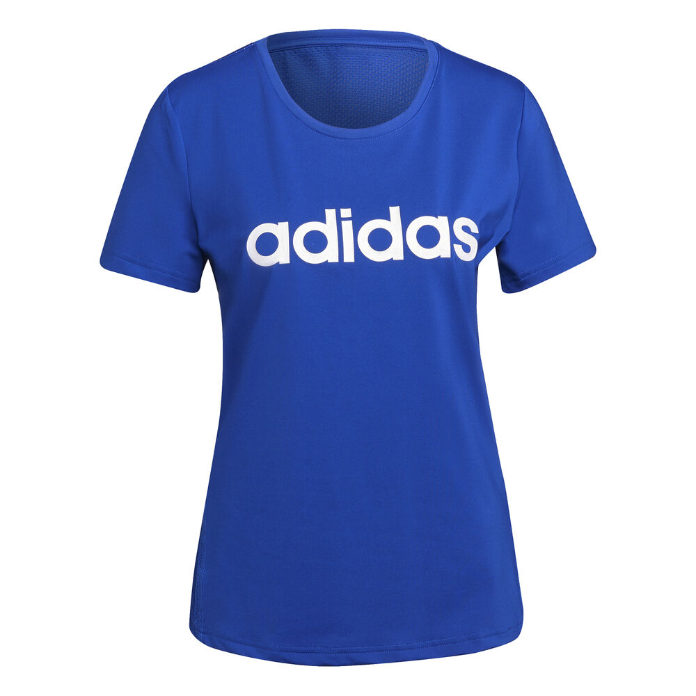 adidas Designed To Move Logo T-Shirt Damen in blau, Größe: XS