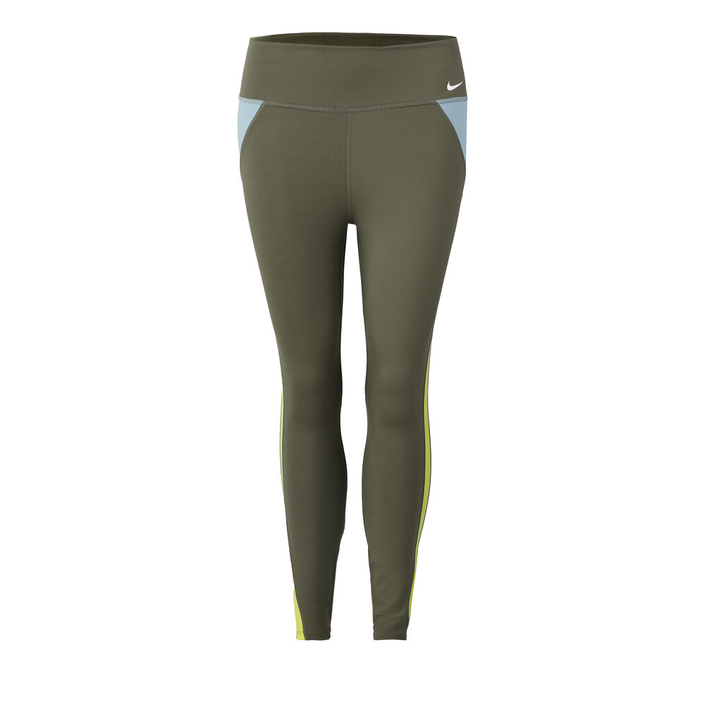 Nike Dri-Fit One Color-Blocked Mid-Rise Tight Damen in oliv